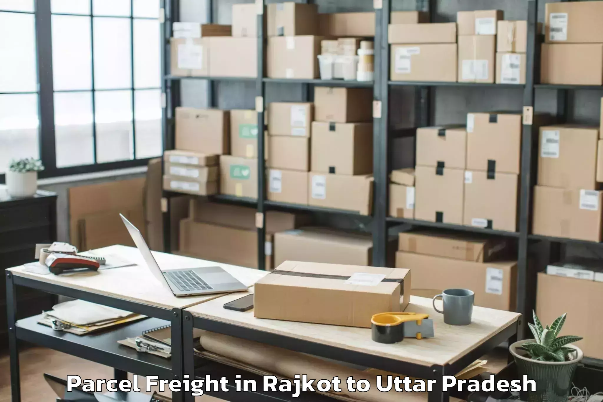 Book Rajkot to Kaushambi Parcel Freight Online